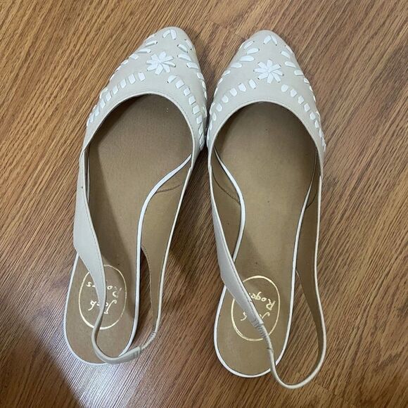 Jack Rogers Rory ivory slingback flat point toe shoes size US 8.5 - Picture 2 of 6